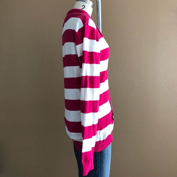 💙 U.S. Polo Assn Pink and White Stripe Sweater - Picture 3 of 6